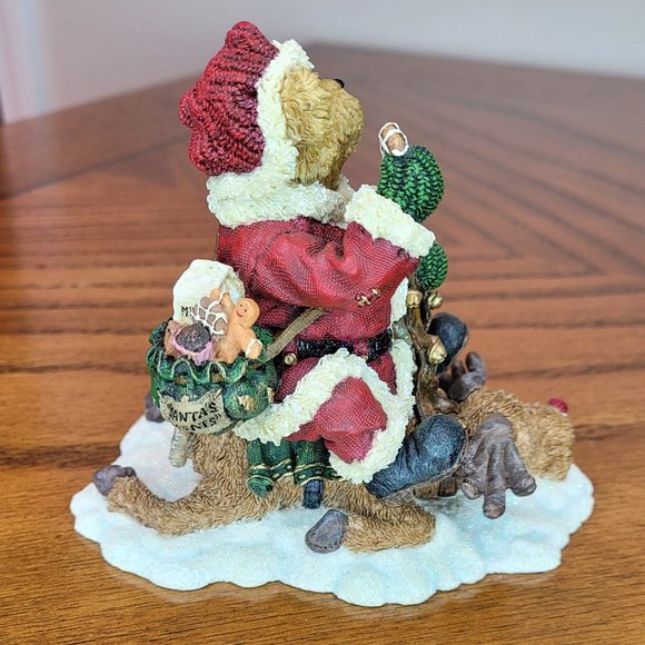 Boyds Bears Resin #228419 Jolly Ol' St. Pudgenick on Pancake "Heavy Load" - Picture 6 of 8